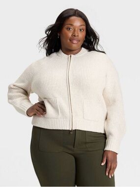 Ava & Viv - Women's Double Zip Cardigan Sweater - Ava & Viv
